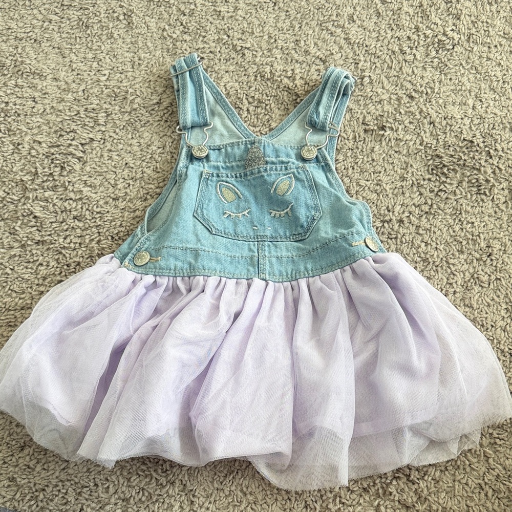 Osh Kosh Purple Unicorn Overall Dress